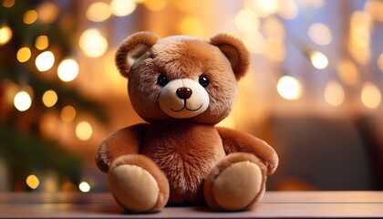 adorable cozy brown teddy bear with dark eyes perfect for capturing warmth and comfort this cozy teddy bear can be the ideal subject in your imagery offering charming appeal and ample copy space