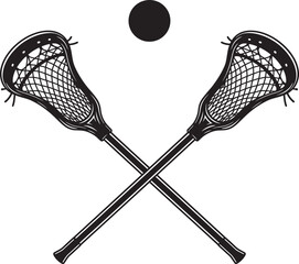 Lacrosse Player Sport Art Silhouettes white color background