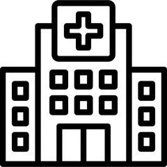 Obraz premium Hospital building outline icon vector