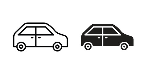 Compact car icon Logo Design Vector Template Illustration