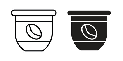Coffee capsule icon Logo Design Vector Template Illustration