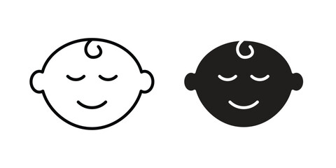 Child face icon Logo Design Vector Template Illustration