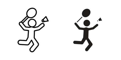 Badminton icon Logo Design Vector Template Illustration