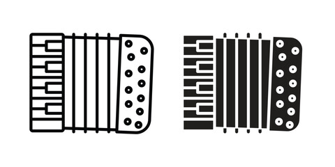 Accordion icon Logo Design Vector Template Illustration