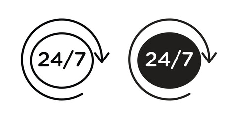 24 7 icon Logo Design Vector Template Illustration