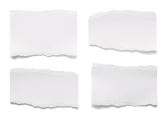 A Set of Ripped White Paper Elements with Torn Edges for Design