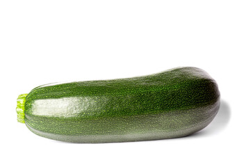 large green zucchini close-up on white background