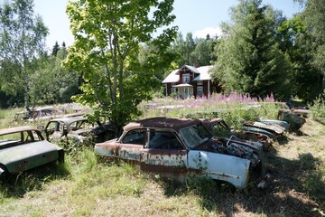 bastbas fanous cemetery of cars in sweden