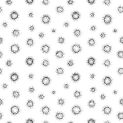 Seamless abstract geometric pattern. Background in black, white. Illustration. Circles. Design for textile fabrics, wrapping paper, background, wallpaper, cover.