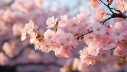 delicate pink blossom flowers