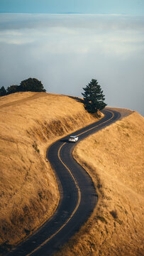 Car on the Edge of Mt. Tamalpais, NorCal
