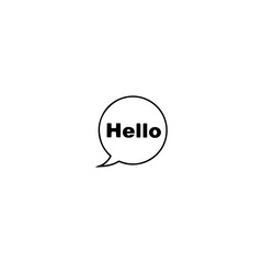 Hello icon flat vector design.