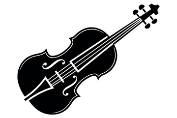 Obraz premium Black violin silhouette musical instrument string instrument