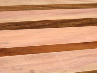 Units of peroba tree rafters for building roofs. Varnished peroba wood rafters. Wood texture...