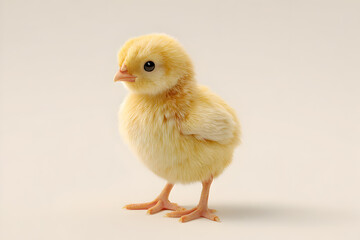 Fototapeta premium Cute Yellow Baby Chick Isolated on White Background