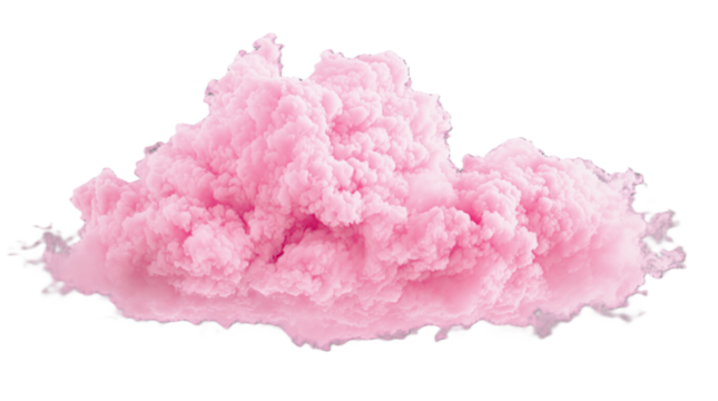 Pink smoke cloud transparent PNG, isolated background cutout. PNG 