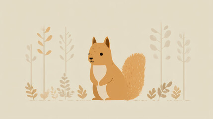 Charming Squirrel Poster Art Whimsical Wildlife Illustration Unique Animal Print Playful Forest Creature Design Nature Inspired Wall Decor Home Accent Artwork
