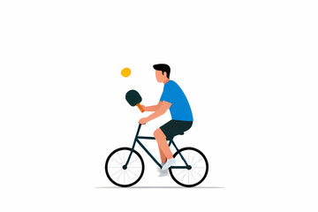 Animated Cyclist Vector Illustration Man Riding Bicycle Graphic Motion Design Loop Character Animation Transportation Concept Fun Bike Ride Visual
