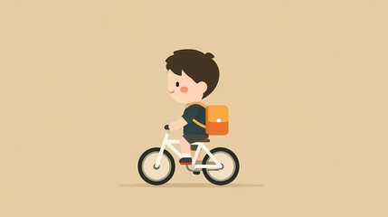 Child on Bicycle Vector Art Joyful Bike Ride Illustration Kid Cycling Graphic Cheerful Childhood Scene Fun Transportation Design Whimsical Childrens Illustration Bike Adventure Artwork
