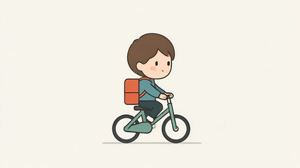 Child on Bicycle Vector Art Kid Riding Bike Illustration Joyful Childhood Graphic Healthy Lifestyle Design Active Recreation Clipart Whimsical Childrens Illustration Playful Outdoor Activity
