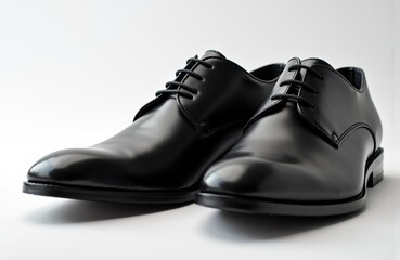 Classic black leather dress shoes with polished finish and sleek design