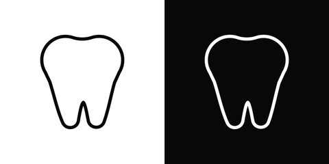 Tooth icon outline. EPS 10 editable vector