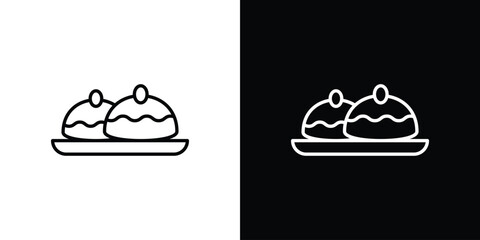 Sufganiyah icon outline. EPS 10 editable vector