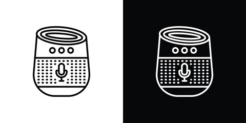 Smart speaker icon outline. EPS 10 editable vector