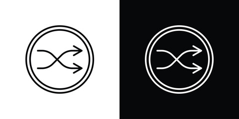 Obraz premium Shuffle icon outline. EPS 10 editable vector