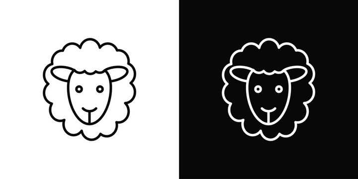 Sheep icon outline. EPS 10 editable vector