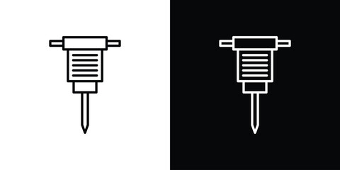 Hydraulic breaker icon outline. EPS 10 editable vector