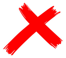 png red cross mark on transparent background. negative wrong mark - can be used for cancel, incorrect, false, deny, forbidden, failure, rejection, error, disagree, mistake etc concept. 