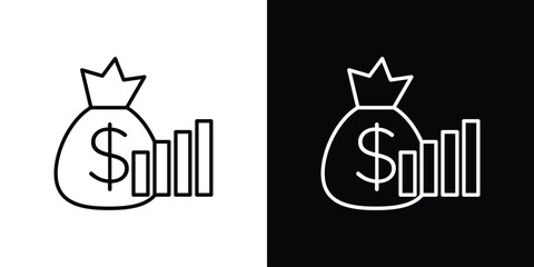 Fiscal policy icon outline. EPS 10 editable vector