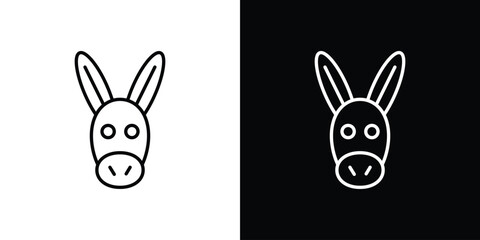 Donkey icon outline. EPS 10 editable vector