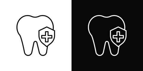 Dental insurance icon outline. EPS 10 editable vector