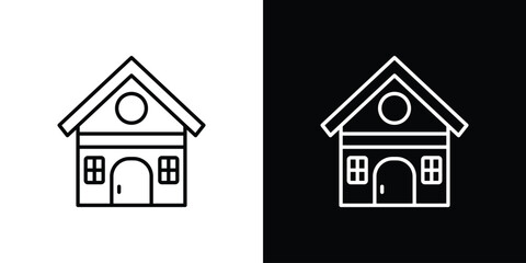 Chalet icon outline. EPS 10 editable vector