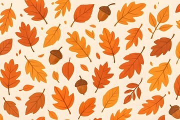 seamless pattern with autumn leaves