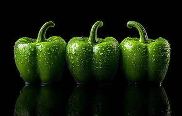 Dew-Kissed Green Peppers