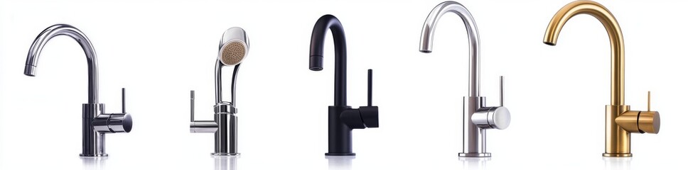 The bathroom faucet, kitchen tap, and mixer that blends hot and cold water, all in full depth of field