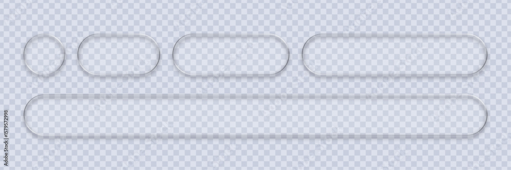 Fototapete set of liquid glass frames vector glossy shapes with shadow. transparent geometric elements for text