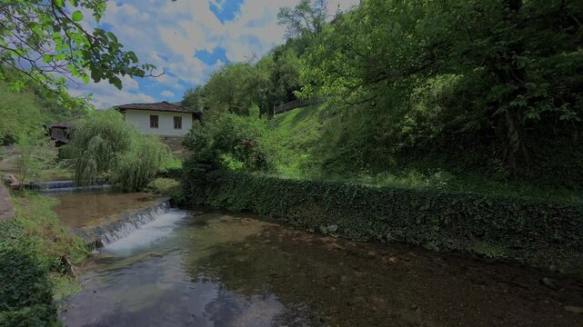 Etara Gabrovo Bulgaria river beauty panorama slow motion relax video