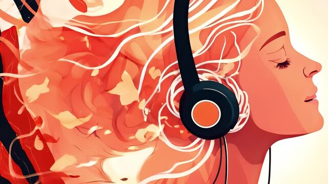 Healing Sounds and Sound Therapy, Sound bath, Singing bowls, Woman in headset in sound healing therapy and meditation, Healing, Relaxing Frequencies and Vibrations, Resonance, balanced chakras, energy