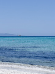 Sailing Yacht on Tranquil Sea Under Clear Sky Sardinia 