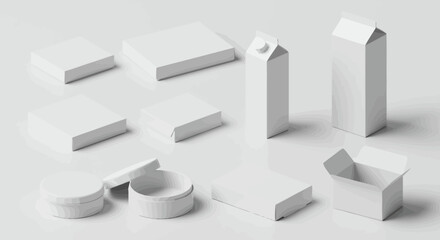 Clean White Packaging Mockup Collection in Studio