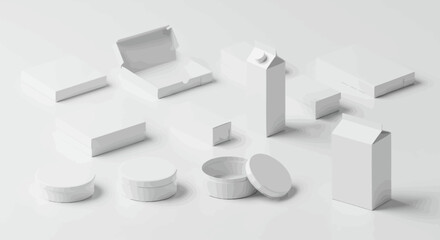 Clean White Packaging Mockup Collection in Studio
