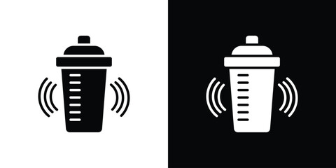 Shaker icon symbol in black and white color. Silhouette Styles.