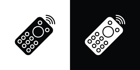 Remote control icon symbol in black and white color. Silhouette Styles.