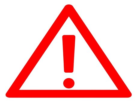 Red triangle warning sign