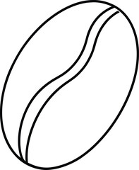 coffee bean icon line art vector illustration on transparent background
