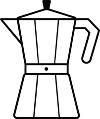 coffee pot icon line art vector illustration on transparent background